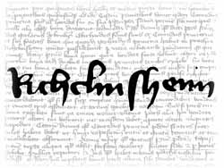 Schriftzug der Ersterwähnung